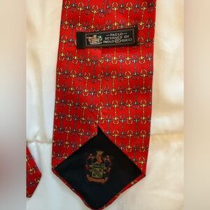 Gucci Paolo Gucci Vintage 1980s Signature Horsebit 100% Silk 56in Neck Tie